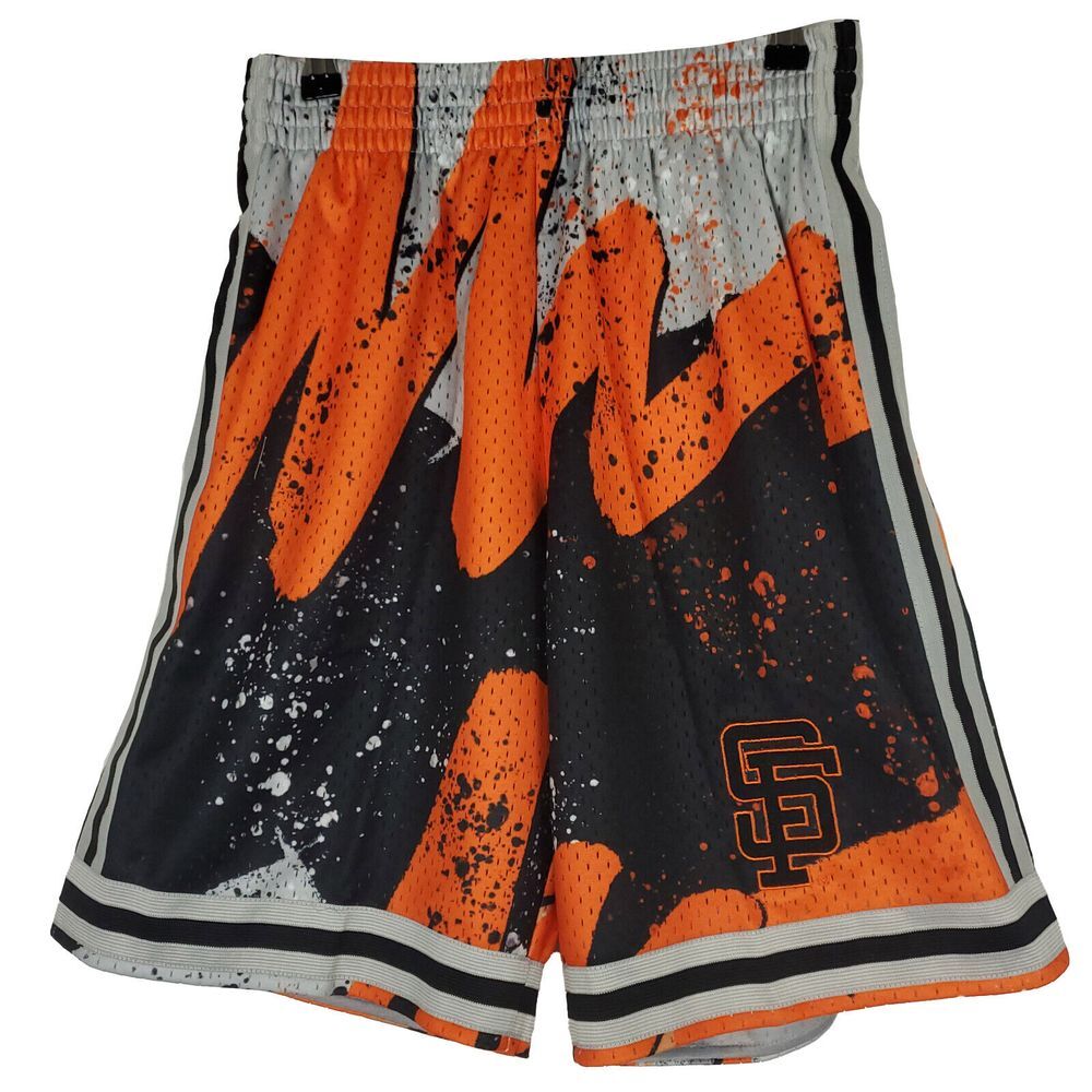 San Francisco Giants Mitchell & Ness MLB S Small Jersey Shorts Black Orange NWT